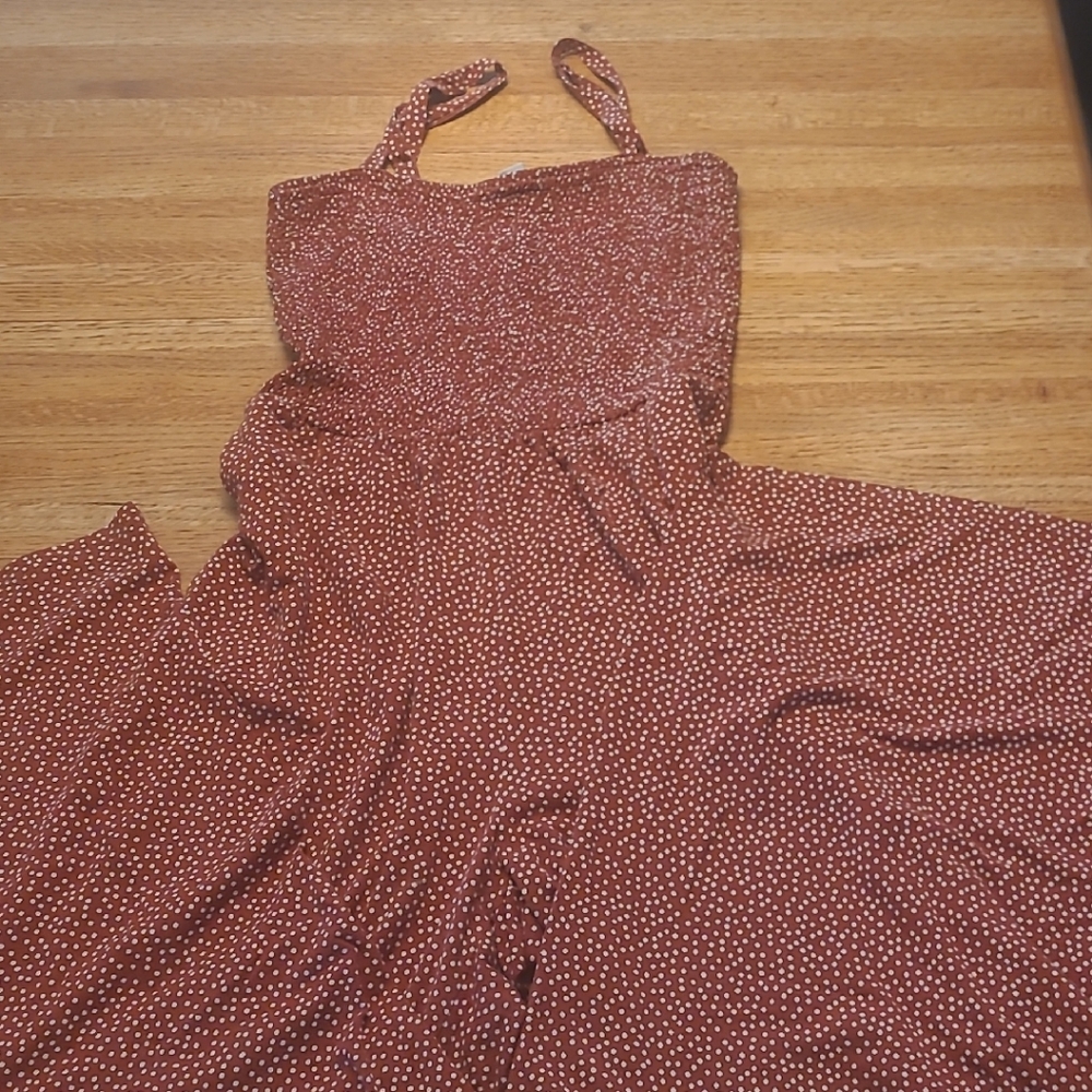 Old Navy Rust and White Patterned Dress